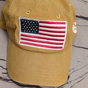 Active USA Tan Hat with American Flag